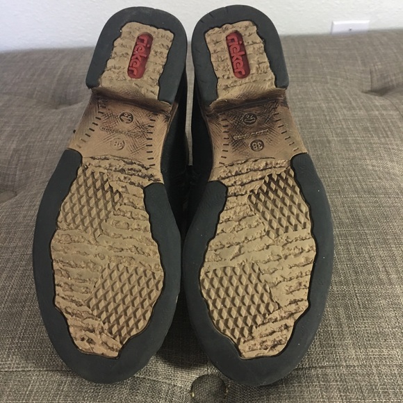 Rieker fleece lined booties 8 black brown cream - Picture 3 of 8